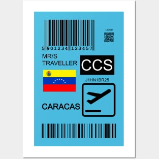 Caracas Venezuela travel ticket Posters and Art